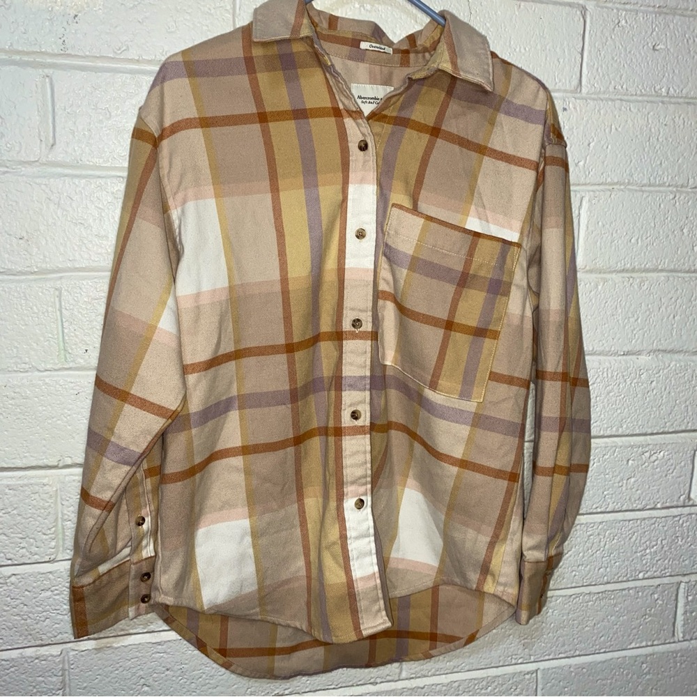 A&F Big Pocket Oversized Fit Flannel Women’s Small Abercrombie and Fitch Soft